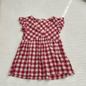 Cute V-Neck Red Checkered Sleeveless Top. Size Small. Never Worn.